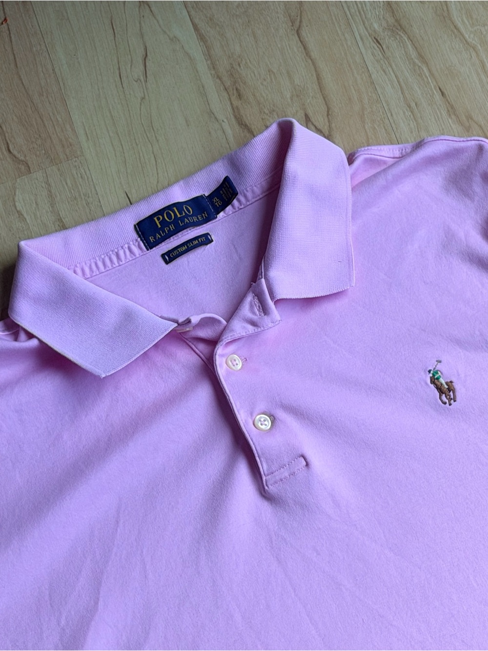 Polo Ralph Lauren Custom Slim Fit Pink Polo Shirt Men’s XL Flesh Pony